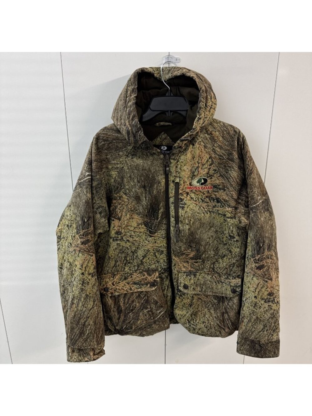 Mossy Oak Jacket Mens M Camo Hooded Brush Break-Up Hunting Outdoor